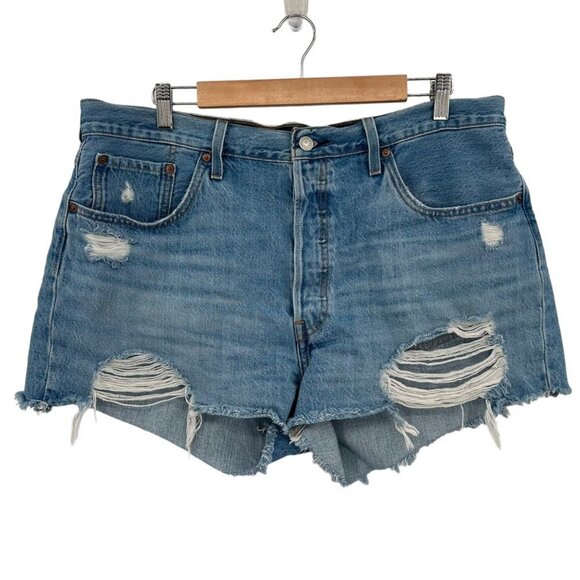 Levi's Pants - Levi's 501 Original High Rise Denim Shorts Size 34 Sansome Straggler Button Fly